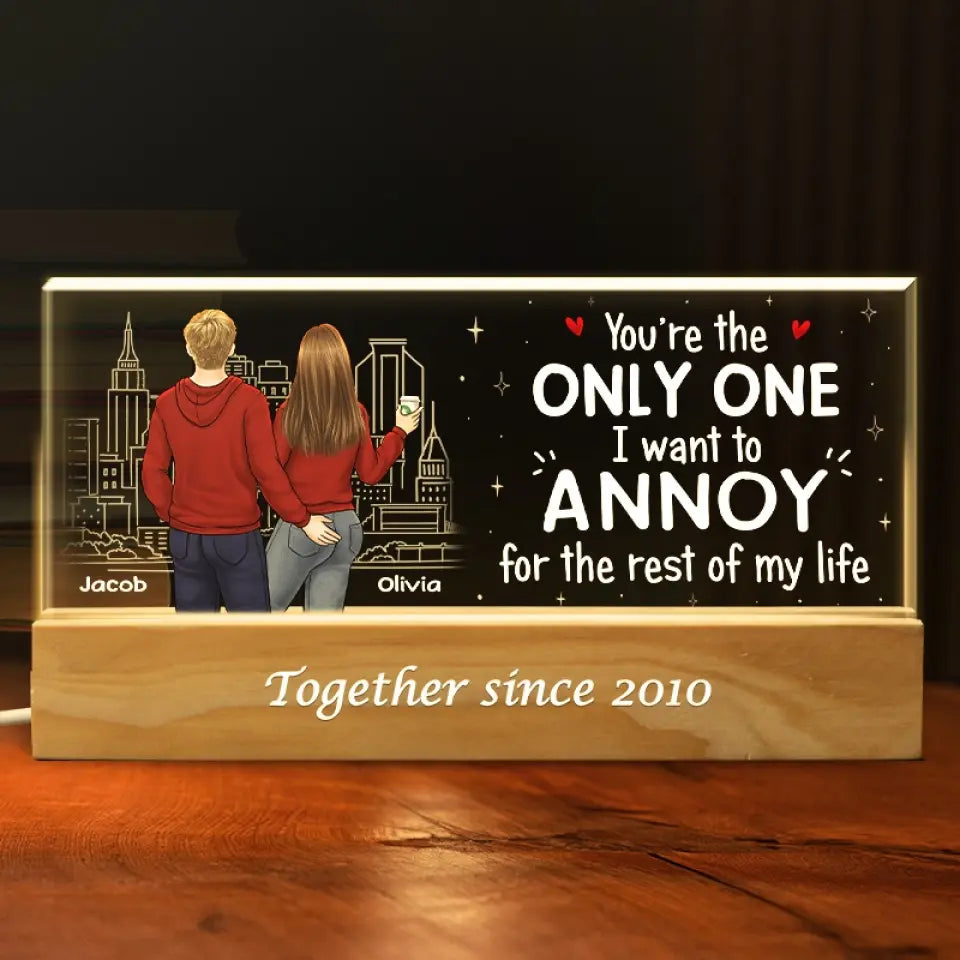 L'amour est tout ce dont vous avez besoin - Veilleuse LED 3D personnalisée en acrylique avec lettres - Cadeau pour mari et femme, anniversaire