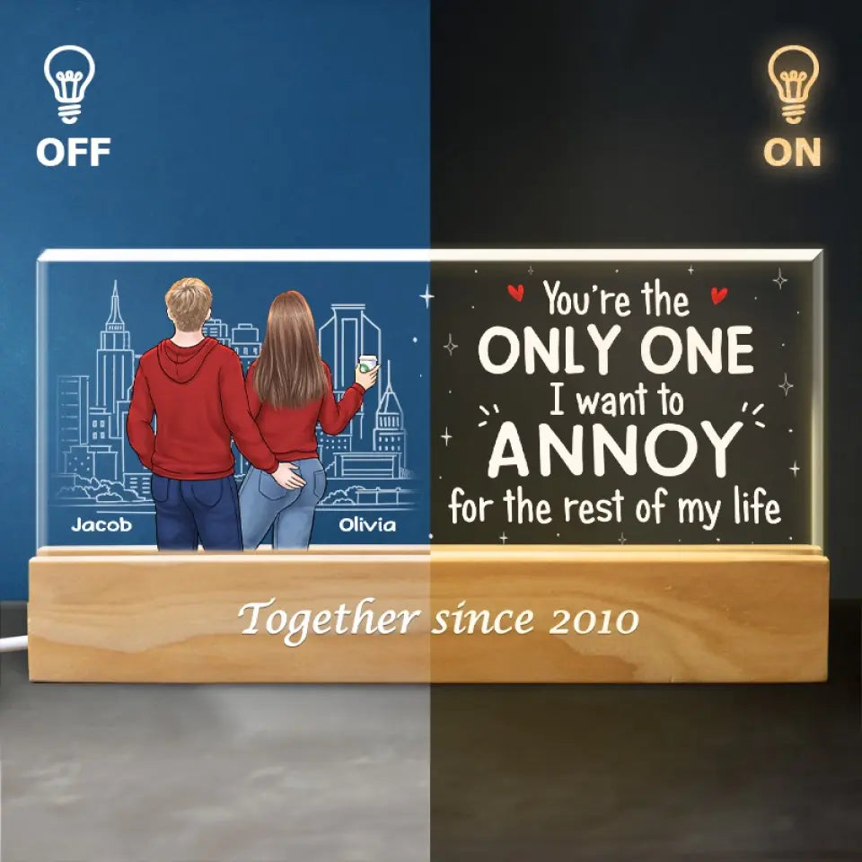 L'amour est tout ce dont vous avez besoin - Veilleuse LED 3D personnalisée en acrylique avec lettres - Cadeau pour mari et femme, anniversaire