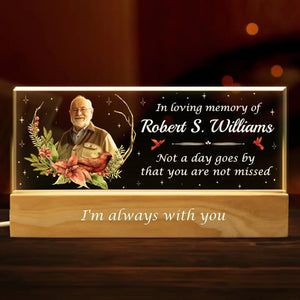 Photo personnalisée Ceux qui touchent nos vies, restent dans nos cœurs pour toujours - Lettres acryliques personnalisées commémoratives Veilleuse LED 3D - Cadeau de condoléances pour les membres de la famille