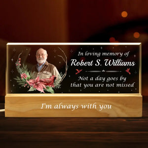 Photo personnalisée Ceux qui touchent nos vies, restent dans nos cœurs pour toujours - Lettres acryliques personnalisées commémoratives Veilleuse LED 3D - Cadeau de condoléances pour les membres de la famille