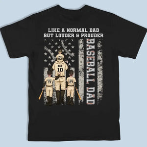 Comme un papa normal, mais plus fort ! T-shirt unisexe personnalisé avec imprimé au dos, sweat-shirt à capuche, cadeau pour papa, amateur de sport et joueur de sport.