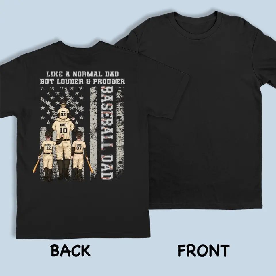 Comme un papa normal, mais plus fort ! T-shirt unisexe personnalisé avec imprimé au dos, sweat-shirt à capuche, cadeau pour papa, amateur de sport et joueur de sport.