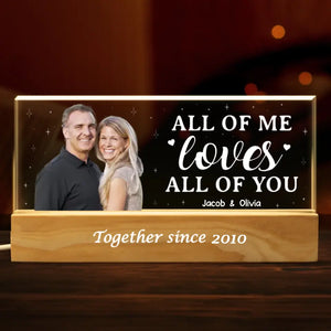 Photo personnalisée « Tout de moi, tout de toi » – Couple personnalisé lettres acryliques personnalisées veilleuse LED 3D – Cadeau pour mari femme, anniversaire