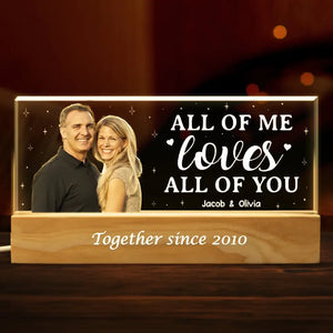 Photo personnalisée « Tout de moi, tout de toi » – Couple personnalisé lettres acryliques personnalisées veilleuse LED 3D – Cadeau pour mari femme, anniversaire