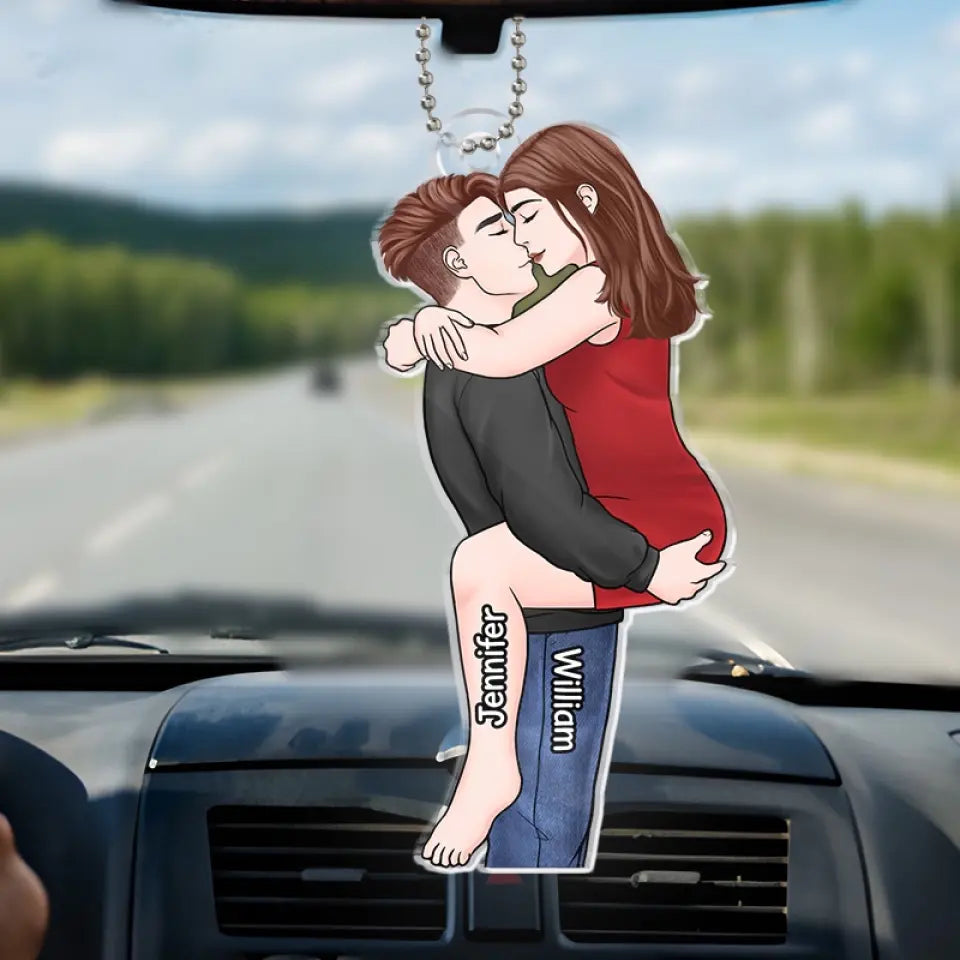 Personne préférée, endroit préféré - Ornement de voiture personnalisé pour couple - Forme personnalisée en acrylique - Cadeau pour mari et femme, anniversaire