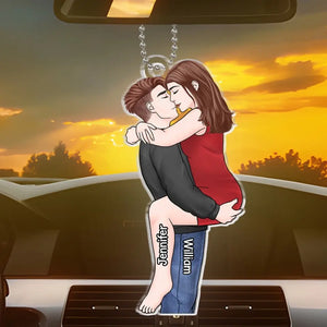 Personne préférée, endroit préféré - Ornement de voiture personnalisé pour couple - Forme personnalisée en acrylique - Cadeau pour mari et femme, anniversaire