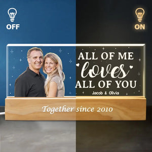 Photo personnalisée « Tout de moi, tout de toi » – Couple personnalisé lettres acryliques personnalisées veilleuse LED 3D – Cadeau pour mari femme, anniversaire
