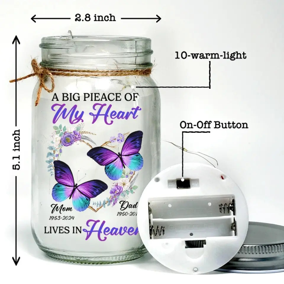 Votre mémoire perdure - Lampe commémorative personnalisée en pot Mason - Cadeau de condoléances pour les membres de la famille