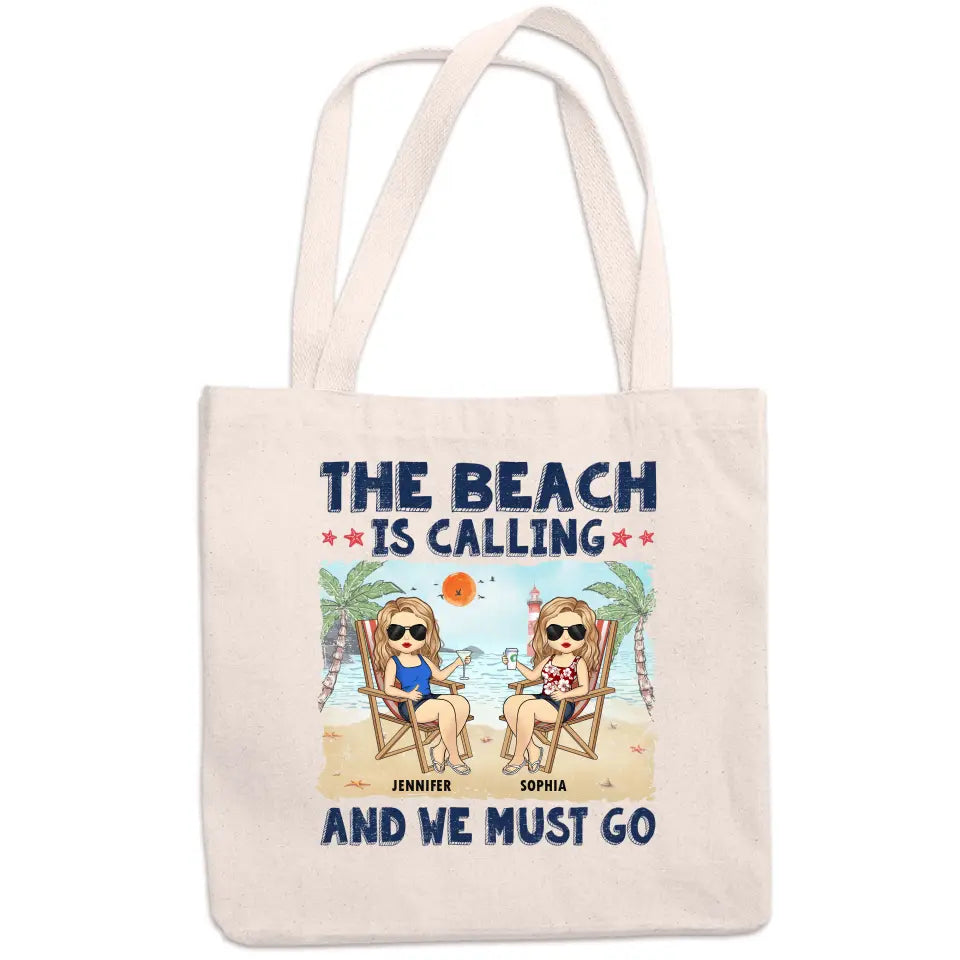 La vie est une plage et nous profitons simplement des vagues - Sac fourre-tout personnalisé Bestie - Cadeau de vacances d'été pour les meilleures amies, BFF, sœurs