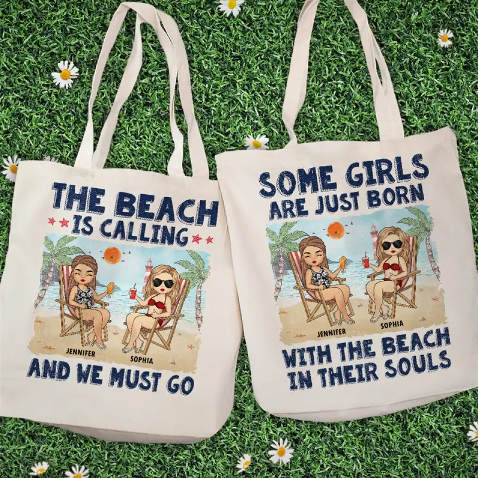 La vie est une plage et nous profitons simplement des vagues - Sac fourre-tout personnalisé Bestie - Cadeau de vacances d'été pour les meilleures amies, BFF, sœurs