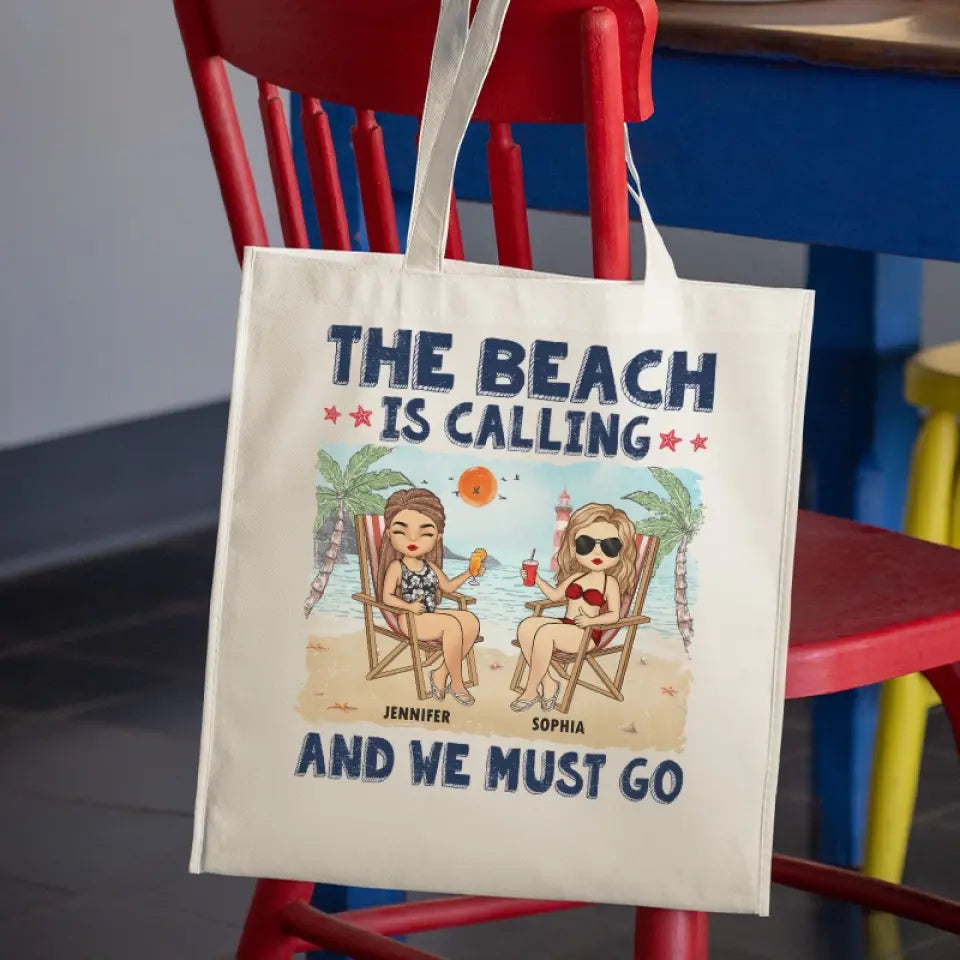 La vie est une plage et nous profitons simplement des vagues - Sac fourre-tout personnalisé Bestie - Cadeau de vacances d'été pour les meilleures amies, BFF, sœurs