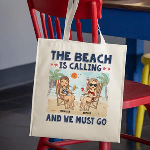 La vie est une plage et nous profitons simplement des vagues - Sac fourre-tout personnalisé Bestie - Cadeau de vacances d'été pour les meilleures amies, BFF, sœurs