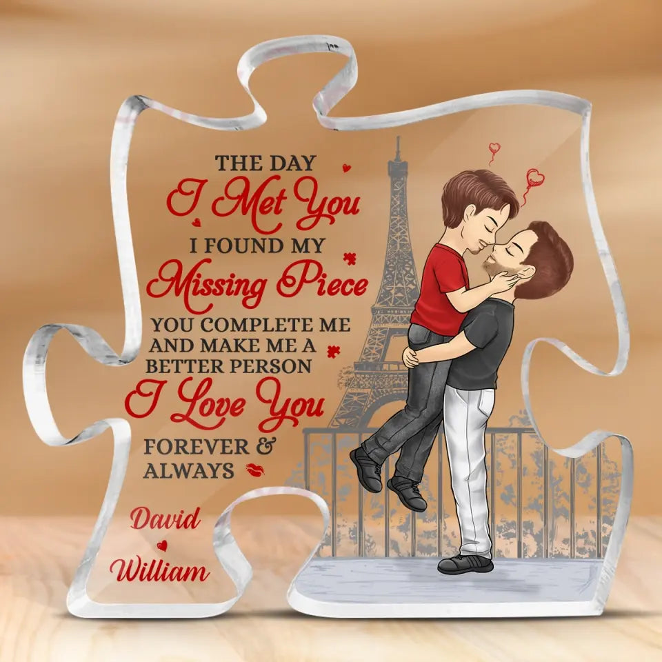 Tu seras toujours mon éternel - Plaque acrylique personnalisée en forme de puzzle pour couple - Cadeau pour mari, femme, anniversaire, LGBTQ+