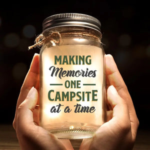 Trouvez votre nature sauvage - Lampe de camping personnalisée en pot Mason - Cadeau pour couple, mari, femme, amoureux du camping