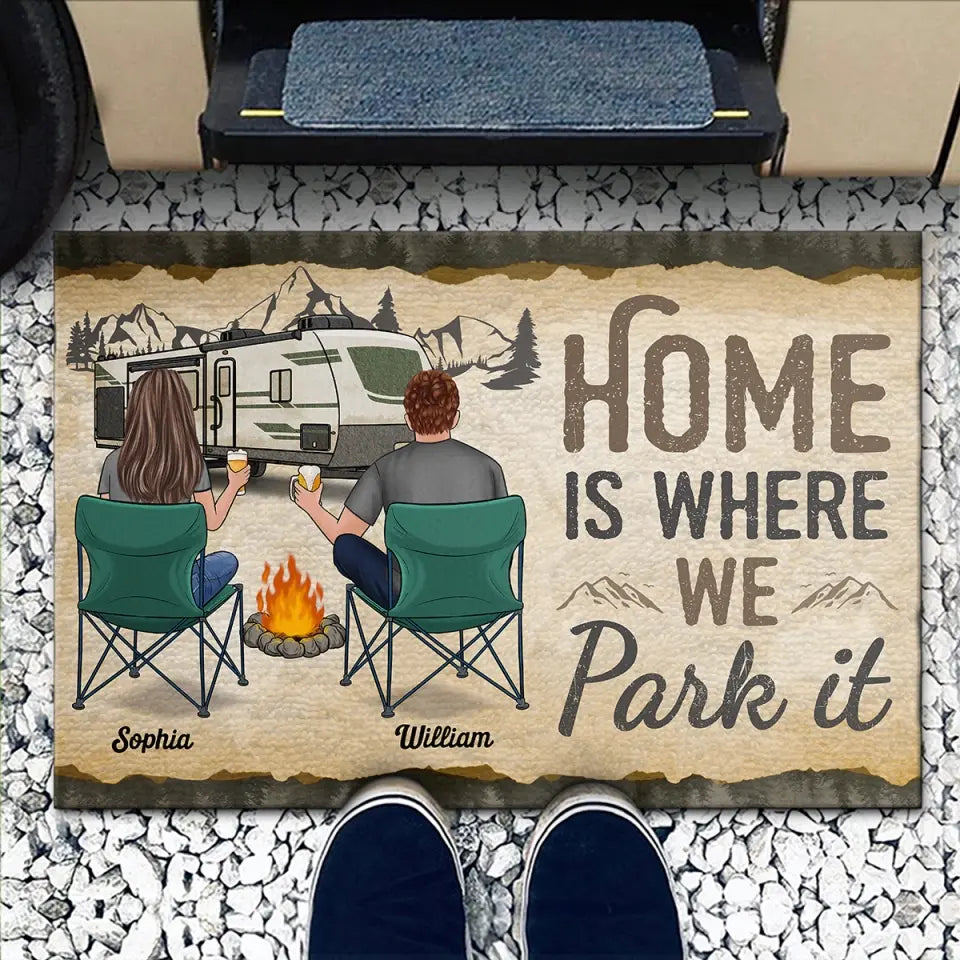 Conduisez lentement, les campeurs ivres comptent ! Tapis décoratif personnalisé pour la maison et le camping ! Cadeau de pendaison de crémaillère pour mari, femme et amoureux du camping.