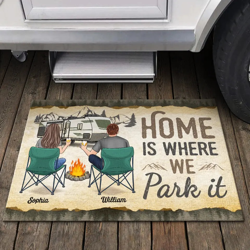 Conduisez lentement, les campeurs ivres comptent ! Tapis décoratif personnalisé pour la maison et le camping ! Cadeau de pendaison de crémaillère pour mari, femme et amoureux du camping.