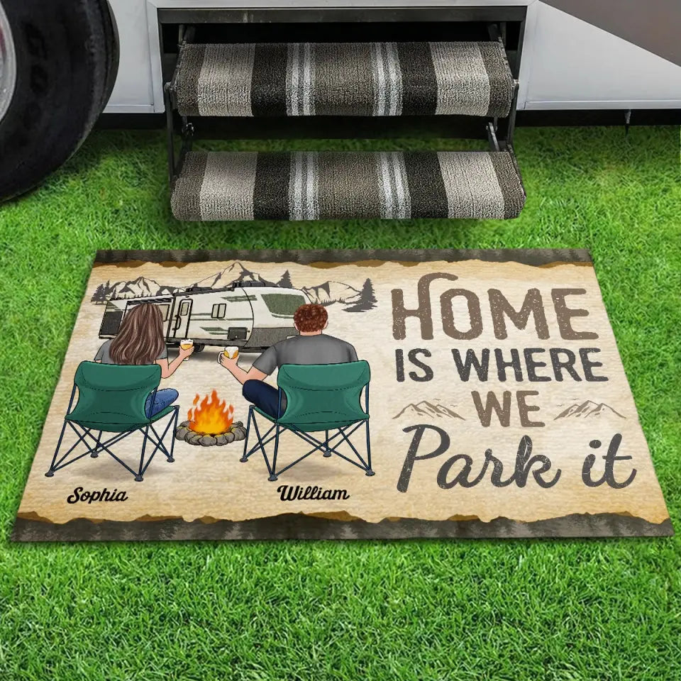 Conduisez lentement, les campeurs ivres comptent ! Tapis décoratif personnalisé pour la maison et le camping ! Cadeau de pendaison de crémaillère pour mari, femme et amoureux du camping.