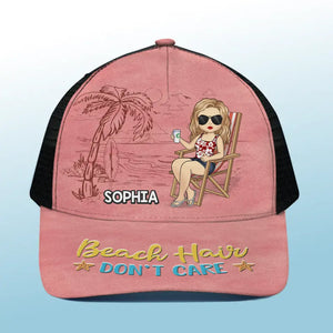 J'ai laissé mon cœur à la plage - Casquette de baseball personnalisée avec dos en maille, casquette de camionneur de baseball - Cadeau de vacances d'été pour meilleures amies, meilleures amies, sœurs
