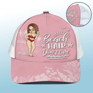 Je t'aime jusqu'à la plage et retour - Casquette de baseball personnalisée avec dos en maille, casquette de camionneur de baseball - Cadeau de vacances d'été pour meilleures amies, meilleures amies, sœurs
