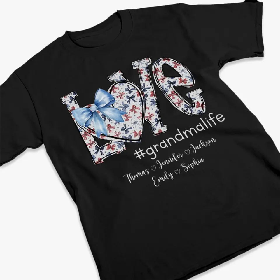 T-shirt, sweat à capuche et sweat-shirt unisexe personnalisé « Love Grandmalife » pour la famille, cadeau pour maman et grand-mère, 4 juillet