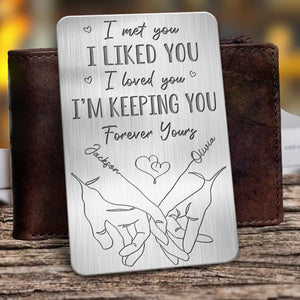 Je t'ai aimé, à toi pour toujours - Carte portefeuille personnalisée en aluminium pour couple - Cadeau pour mari et femme, anniversaire