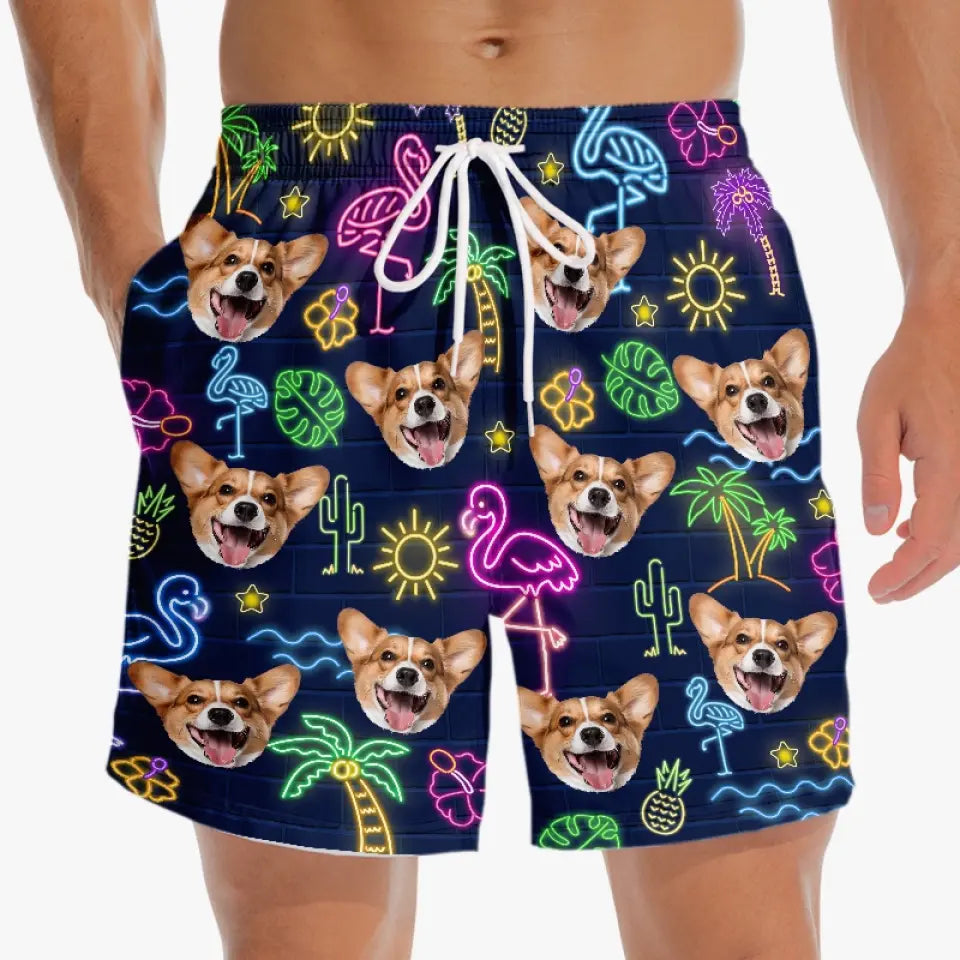 Photo personnalisée : chaque jour devrait être une journée à la plage - Short de plage hawaïen tropical personnalisé pour chien et chat - Cadeau de vacances d'été, cadeau de fête d'anniversaire pour propriétaires d'animaux et amoureux des animaux