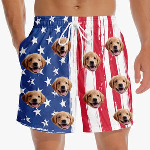 Short de plage hawaïen personnalisé avec photo « toi, moi et la mer » pour homme, motif tropical et hawaïen, motif Aloha, pour chien et chat ; cadeau idéal pour les vacances d'été, les anniversaires et les fêtes d'anniversaire.
