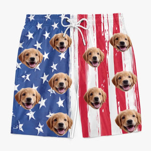 Short de plage hawaïen personnalisé avec photo « toi, moi et la mer » pour homme, motif tropical et hawaïen, motif Aloha, pour chien et chat ; cadeau idéal pour les vacances d'été, les anniversaires et les fêtes d'anniversaire.