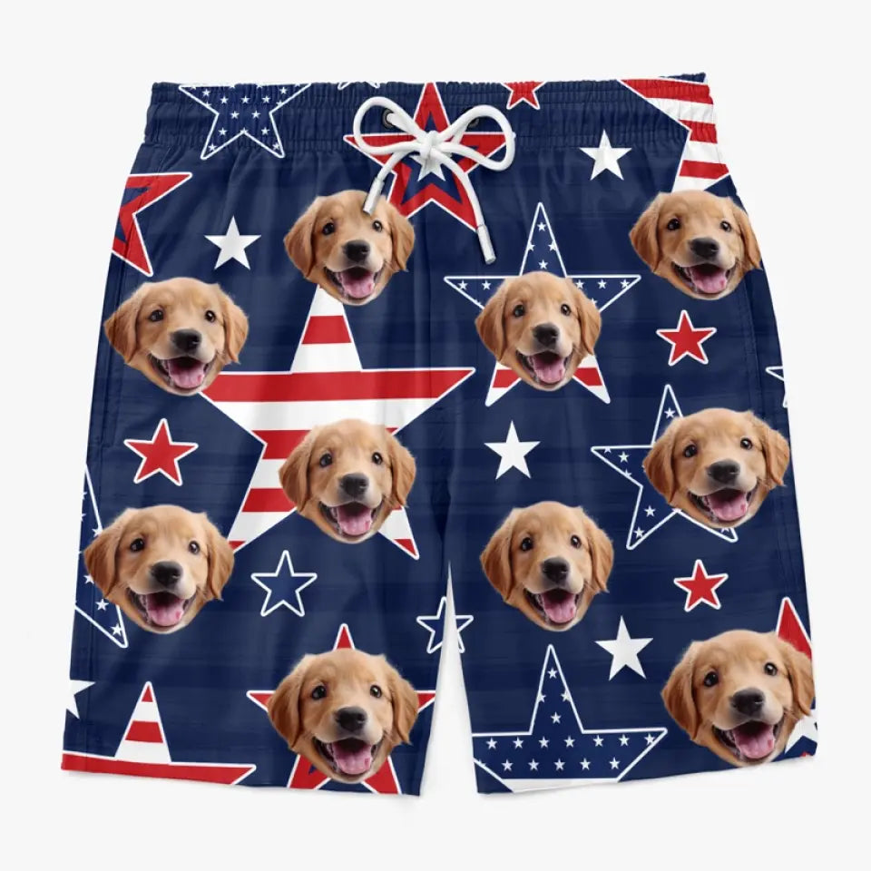 Short de plage hawaïen personnalisé avec photo certifiée Aquaholic pour homme, motif tropical Aloha, pour chien et chat, cadeau idéal pour les vacances d'été, les anniversaires et les amoureux des animaux.