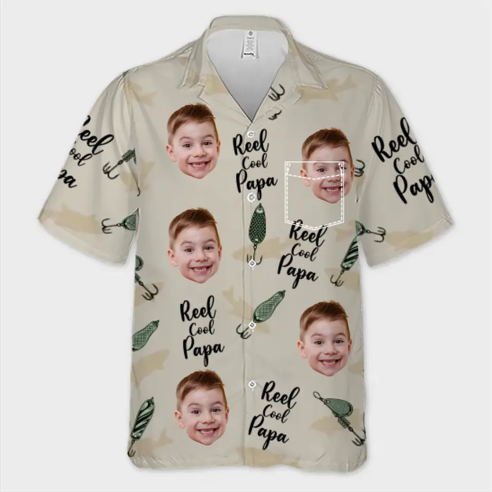 Photo personnalisée juste un père et son garçon - Chemise hawaïenne tropicale unisexe personnalisée pour la famille - Cadeau de vacances d'été, cadeau pour papa, grand-père