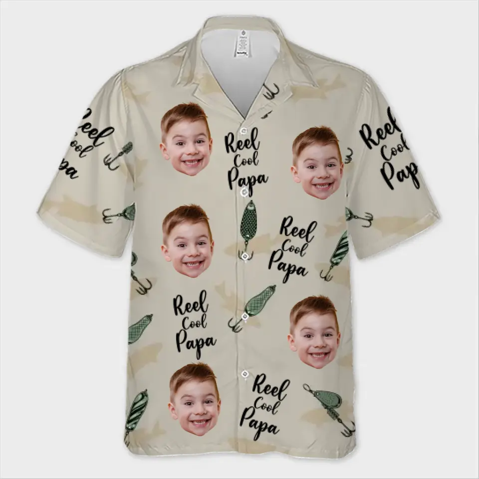 Photo personnalisée juste un père et son garçon - Chemise hawaïenne tropicale unisexe personnalisée pour la famille - Cadeau de vacances d'été, cadeau pour papa, grand-père
