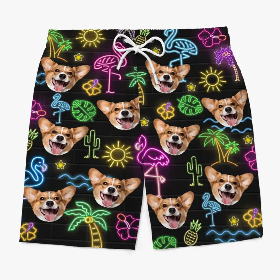 Photo personnalisée : chaque jour devrait être une journée à la plage - Short de plage hawaïen tropical personnalisé pour chien et chat - Cadeau de vacances d'été, cadeau de fête d'anniversaire pour propriétaires d'animaux et amoureux des animaux