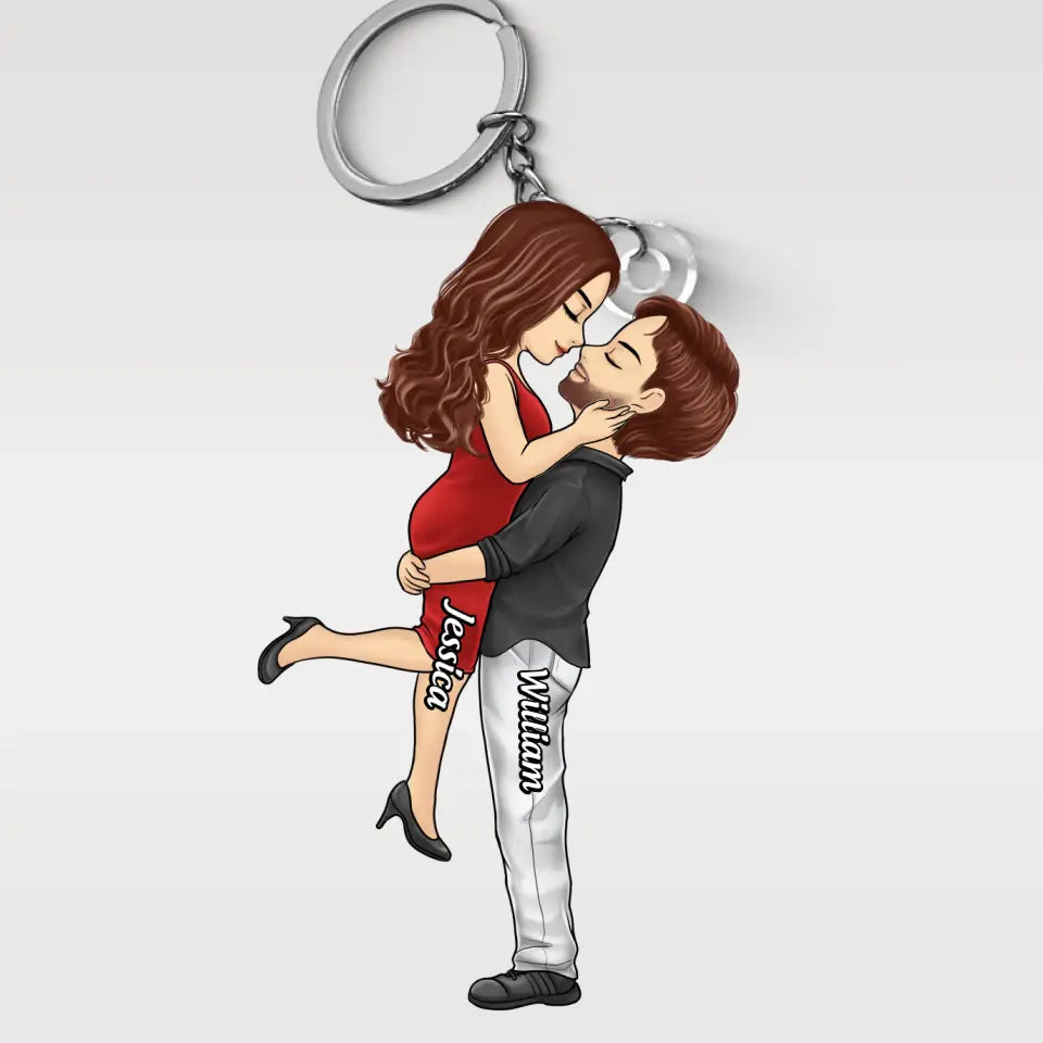 Le jour où notre voyage a commencé - Porte-clés personnalisé en acrylique pour couple - Cadeau pour mari et femme, anniversaire