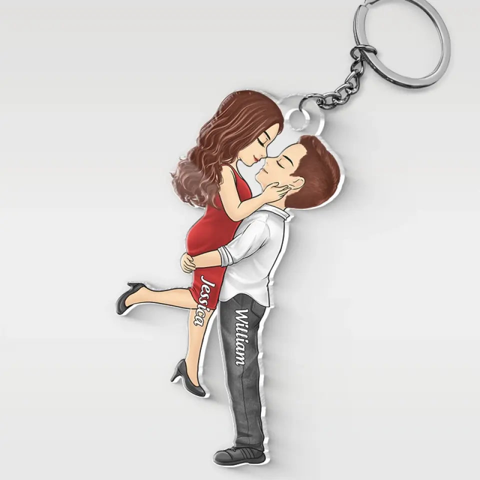 Le jour où notre voyage a commencé - Porte-clés personnalisé en acrylique pour couple - Cadeau pour mari et femme, anniversaire