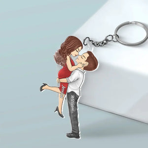 Le jour où notre voyage a commencé - Porte-clés personnalisé en acrylique pour couple - Cadeau pour mari et femme, anniversaire