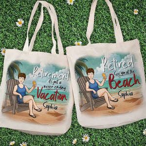 Rendez-vous à la plage - Sac fourre-tout personnalisé pour la famille - Cadeau d'appréciation et de retraite pour grand-mère