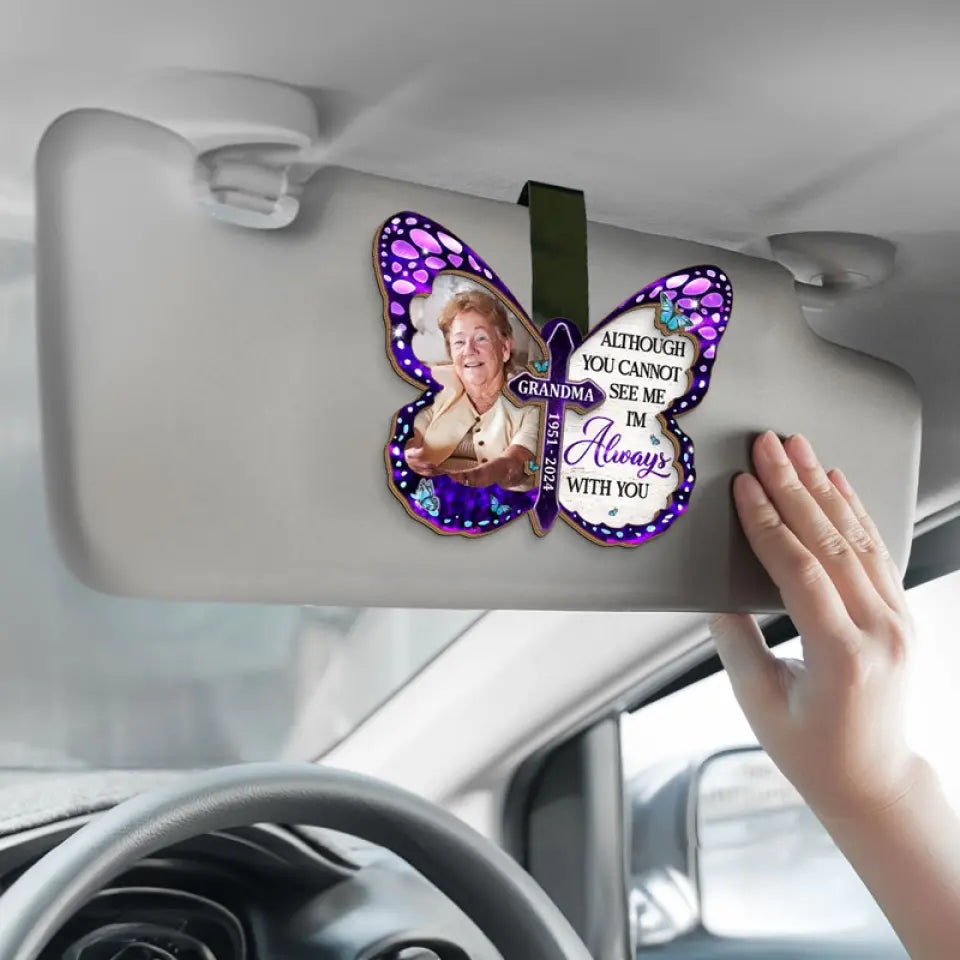Photo personnalisée « Jusqu'à ce que je te revoie » - Clip de pare-soleil de voiture personnalisé commémoratif - Cadeau de condoléances pour les membres de la famille