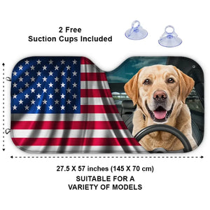 Pare-soleil personnalisé avec photo « Joyeuse famille, bon voyage » pour chien et chat, protection de vitre de voiture, cadeau pour propriétaires et amoureux des animaux