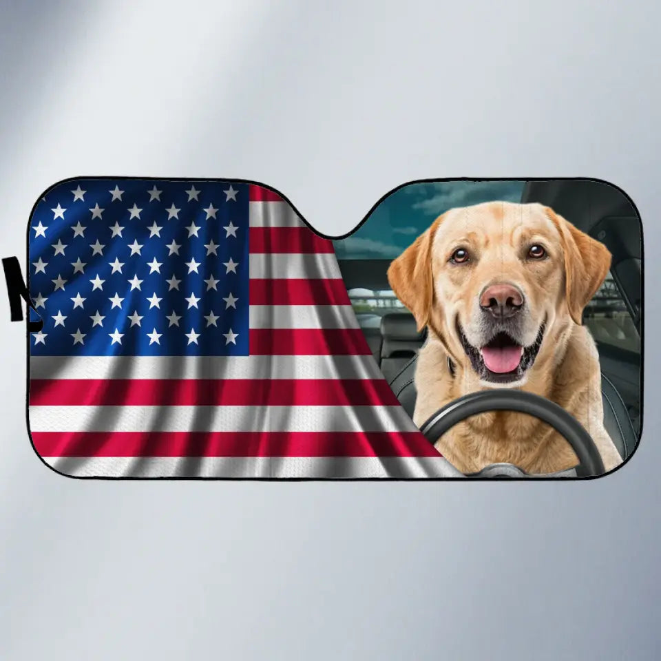 Pare-soleil personnalisé avec photo « Joyeuse famille, bon voyage » pour chien et chat, protection de vitre de voiture, cadeau pour propriétaires et amoureux des animaux
