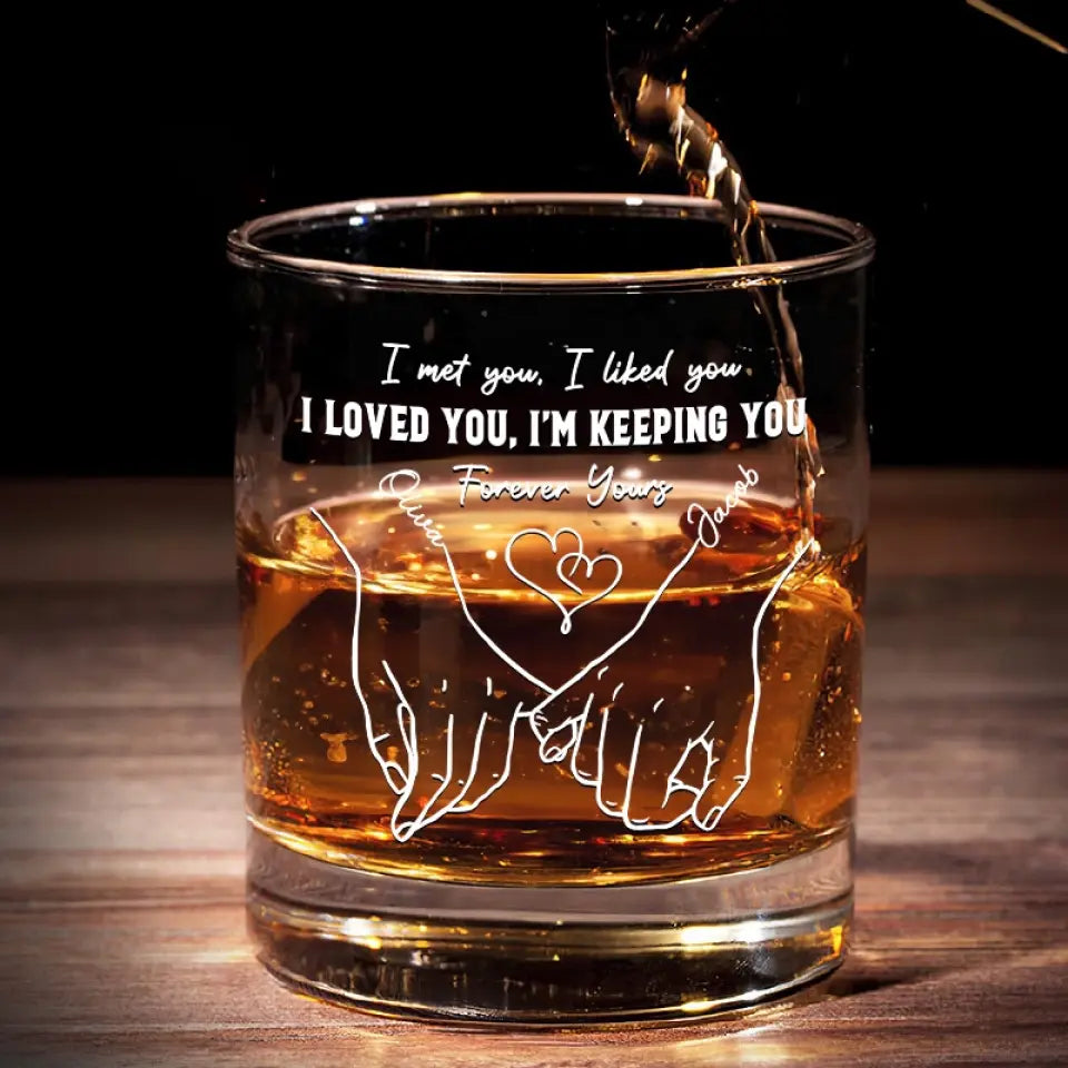 Tu m'as eu au bonjour - Verre à whisky personnalisé pour couple - Cadeau pour mari et femme, anniversaire