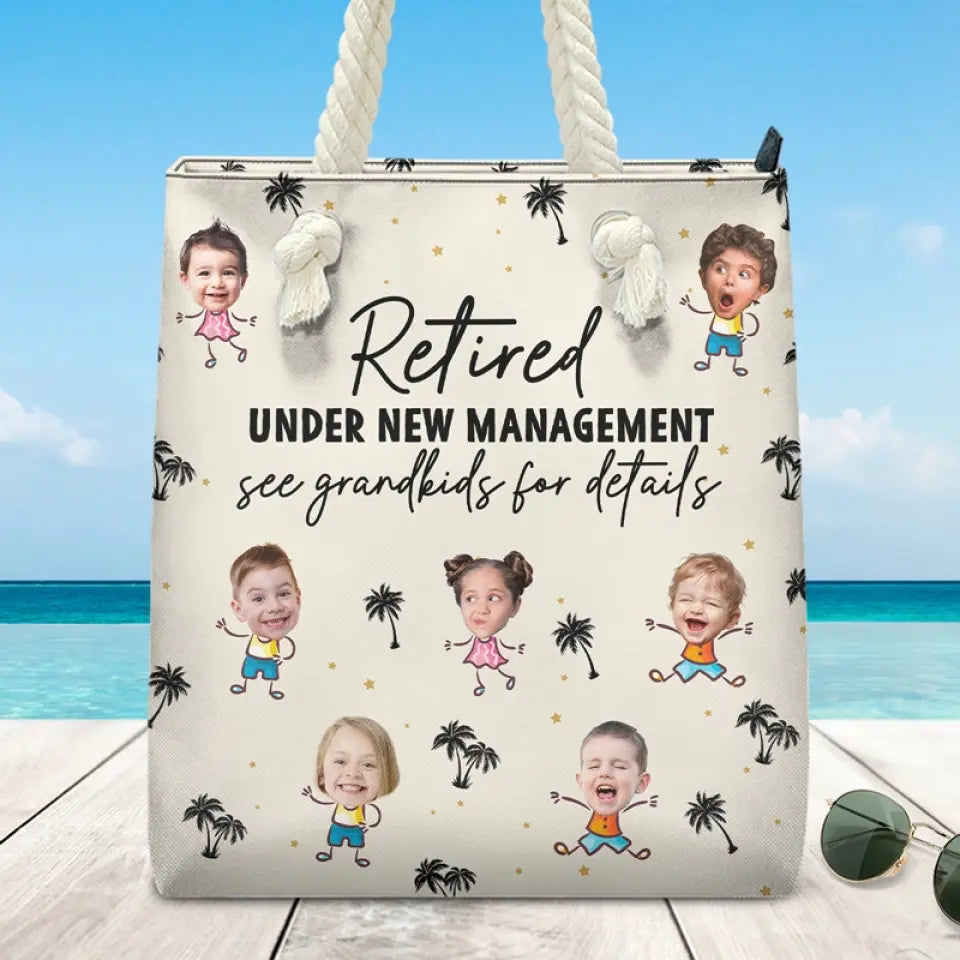 Sac de plage personnalisé avec photo pour une retraite fabuleuse - Cadeau de remerciement et de retraite pour grand-mère