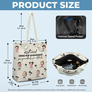 Sac de plage personnalisé avec photo pour une retraite fabuleuse - Cadeau de remerciement et de retraite pour grand-mère