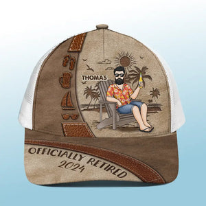 La vie commence à la retraite - Casquette de baseball personnalisée avec dos en maille, casquette de camionneur de baseball - Cadeau de retraite pour grand-père et grand-mère