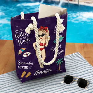 Journées à la plage et meilleures amies pour toujours - Sac de plage personnalisé Bestie - Cadeau de vacances d'été pour meilleures amies, meilleures amies, sœurs