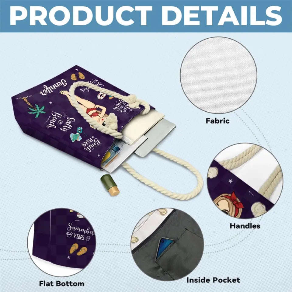 Journées à la plage et meilleures amies pour toujours - Sac de plage personnalisé Bestie - Cadeau de vacances d'été pour meilleures amies, meilleures amies, sœurs