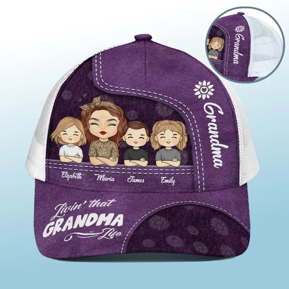 « Vivre la vie de grand-mère » – Casquette de baseball personnalisée avec dos en maille, casquette de camionneur – Cadeau pour maman et grand-mère