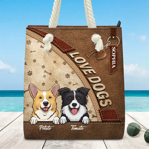 I Woof Summer Vacation - Sac de plage personnalisé pour chien - Cadeau de vacances d'été pour propriétaires et amoureux des animaux