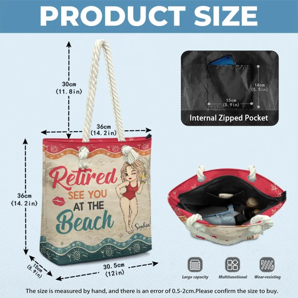 A Day At The Beach Restores The Soul - Family Personalized Custom Beach Bag - Appreciation, Retirement Gift For Grandma