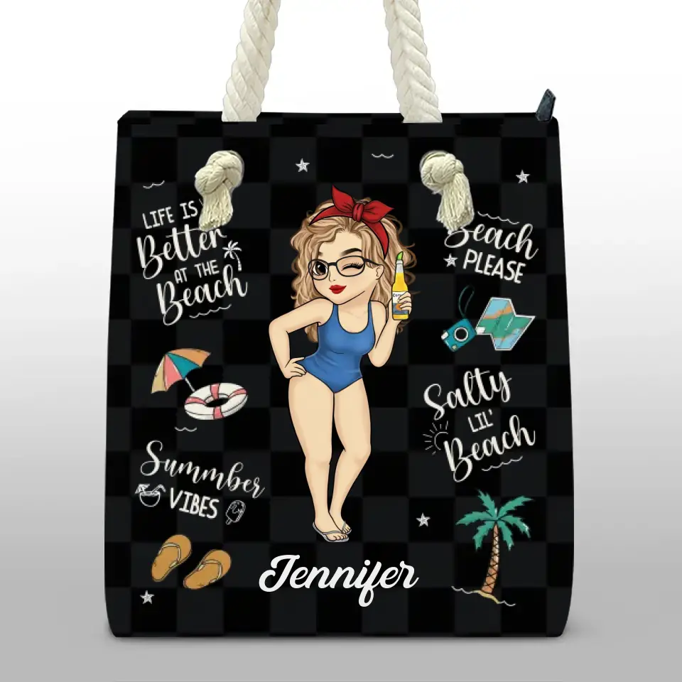 Journées à la plage et meilleures amies pour toujours - Sac de plage personnalisé Bestie - Cadeau de vacances d'été pour meilleures amies, meilleures amies, sœurs