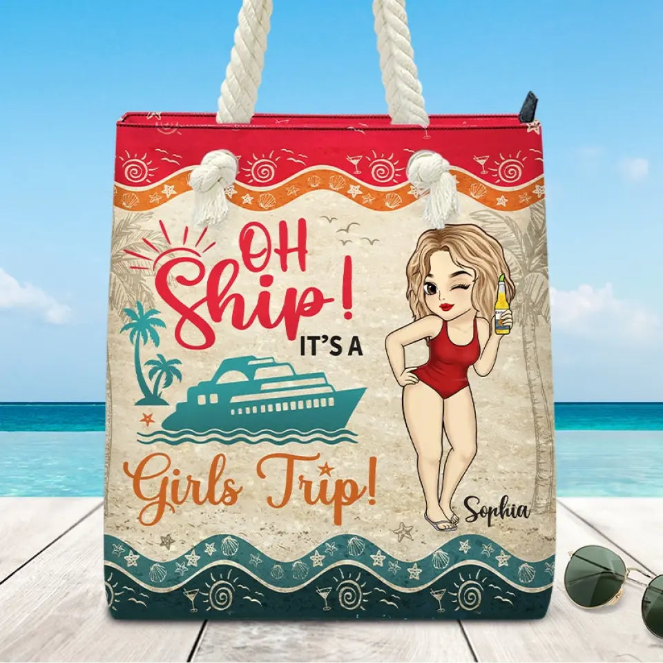 Voyage entre filles ! Moins cher qu'une thérapie ! Sac de plage personnalisé pour meilleure amie ! Cadeau de vacances d'été pour meilleures amies, meilleures amies et sœurs.